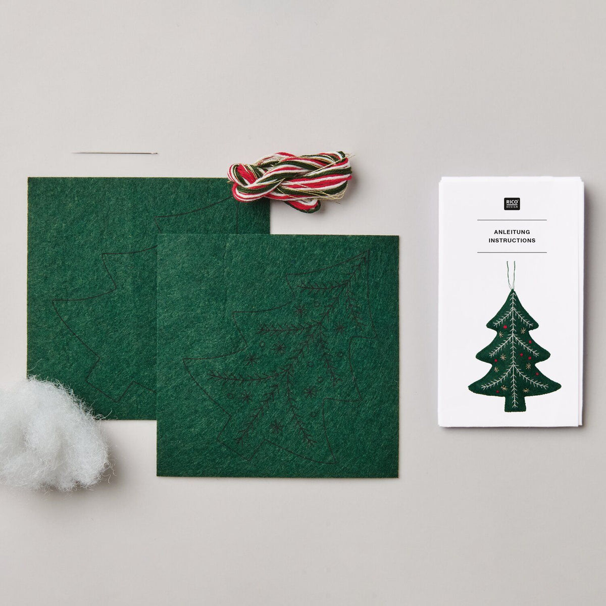 Kit de bordado · Adorno de fieltro Árbol de Navidad