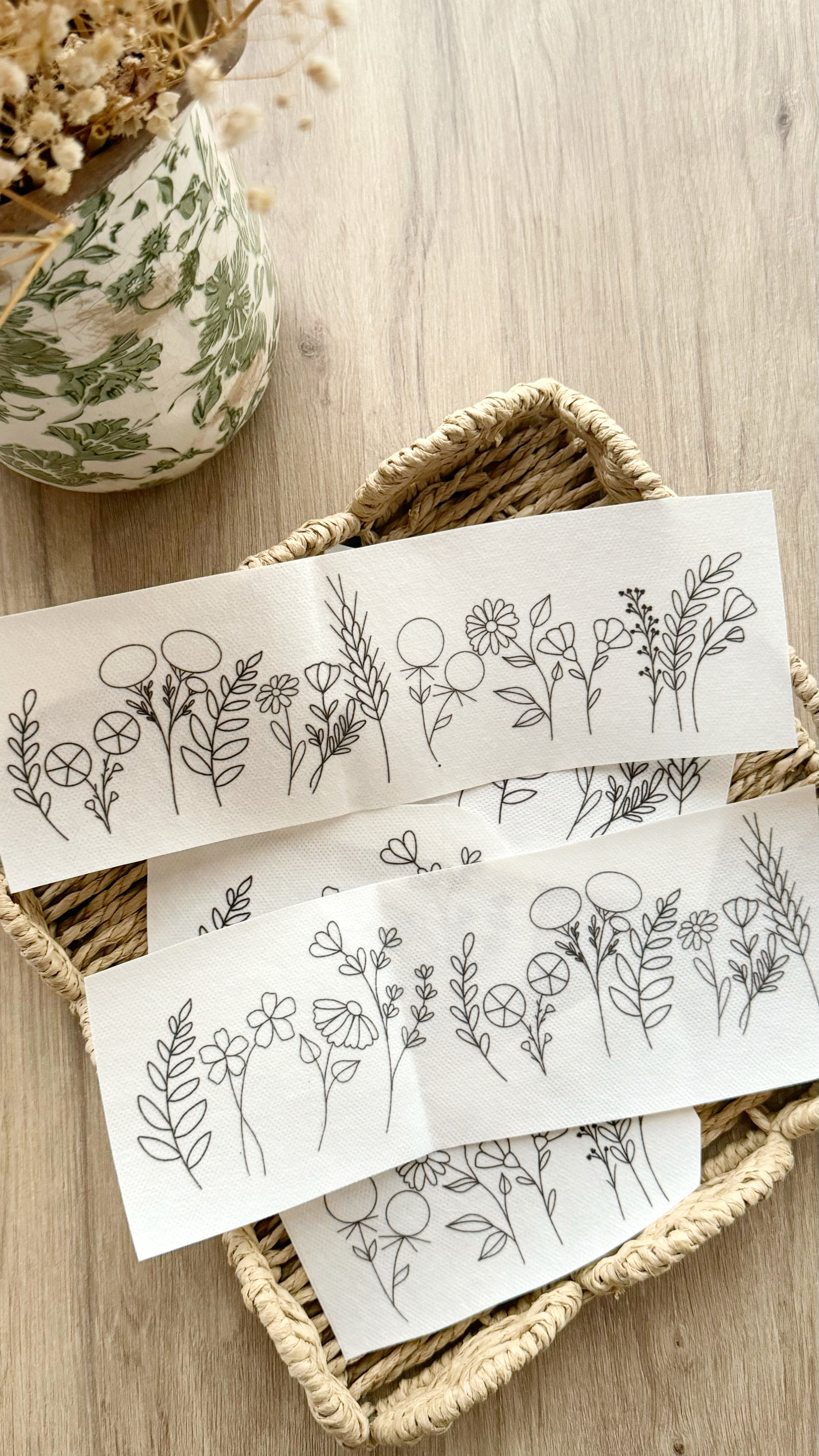 Stickers with Flower Stripe design