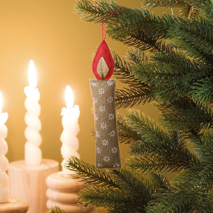 Kit de bordado · Adorno de fieltro Vela de Navidad