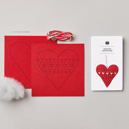 Kit de bordado · Adorno de fieltro Corazón