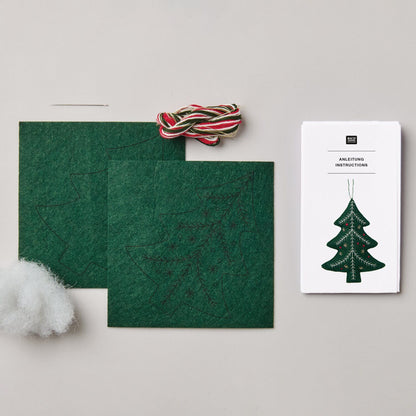 Kit de bordado · Adorno de fieltro Árbol de Navidad