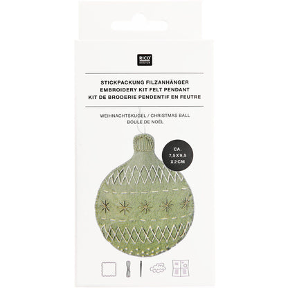 Kit de bordado · Adorno de fieltro Bola de Navidad