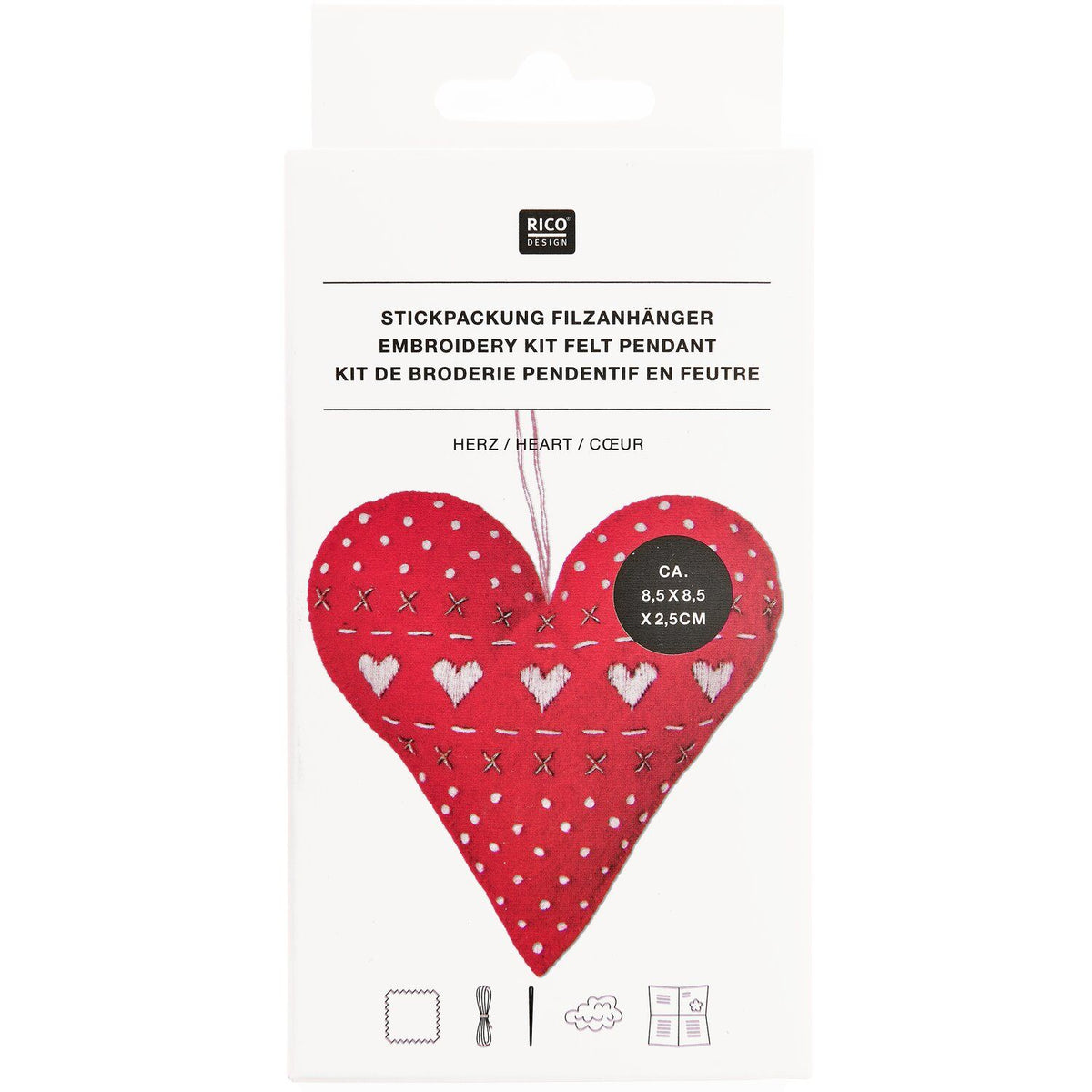 Kit de bordado · Adorno de fieltro Corazón