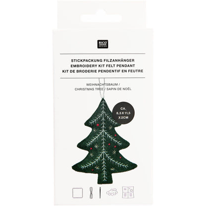 Kit de bordado · Adorno de fieltro Árbol de Navidad