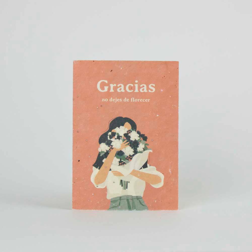 Postal Plantable &quot;Gracias, no dejes de florecer&quot;