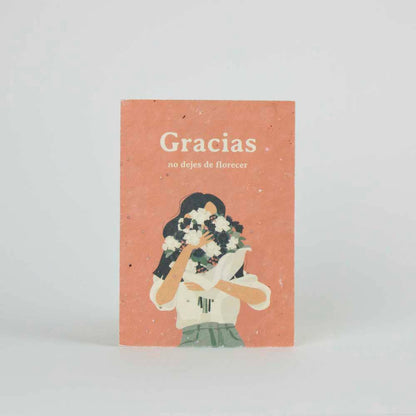 Postal Plantable &quot;Gracias, no dejes de florecer&quot;