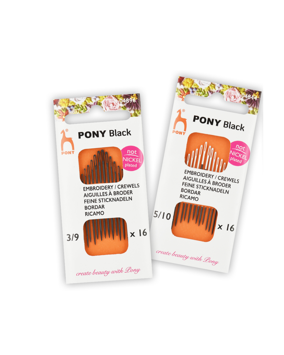 Agujas de bordar Pony Black