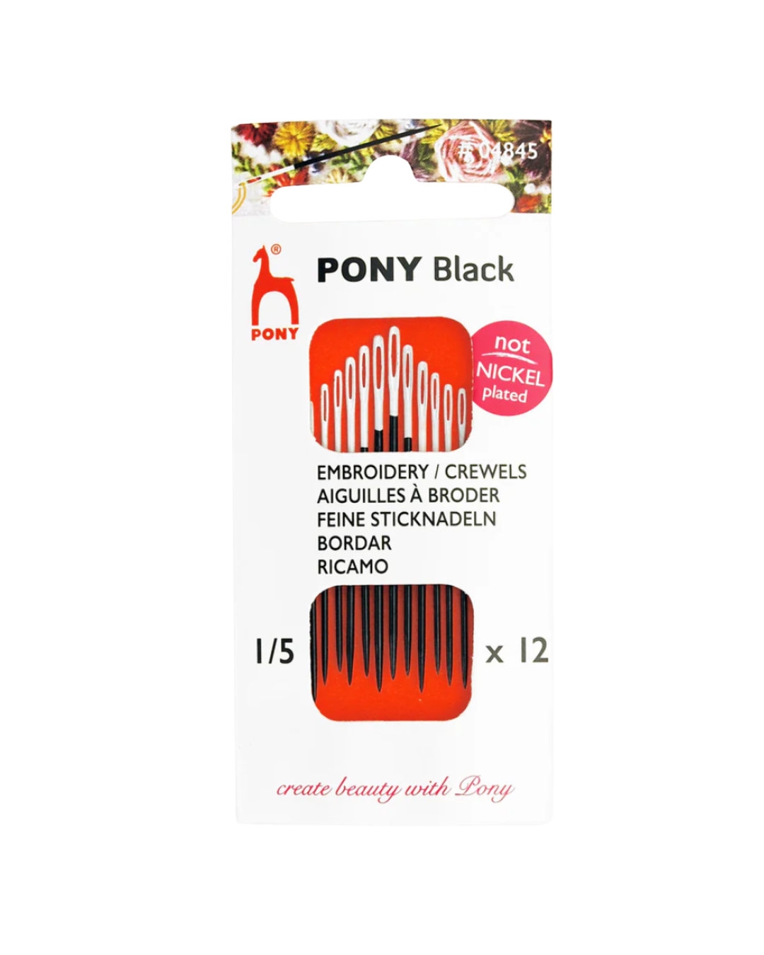 Agujas de bordar surtidas 1/5 Pony Black