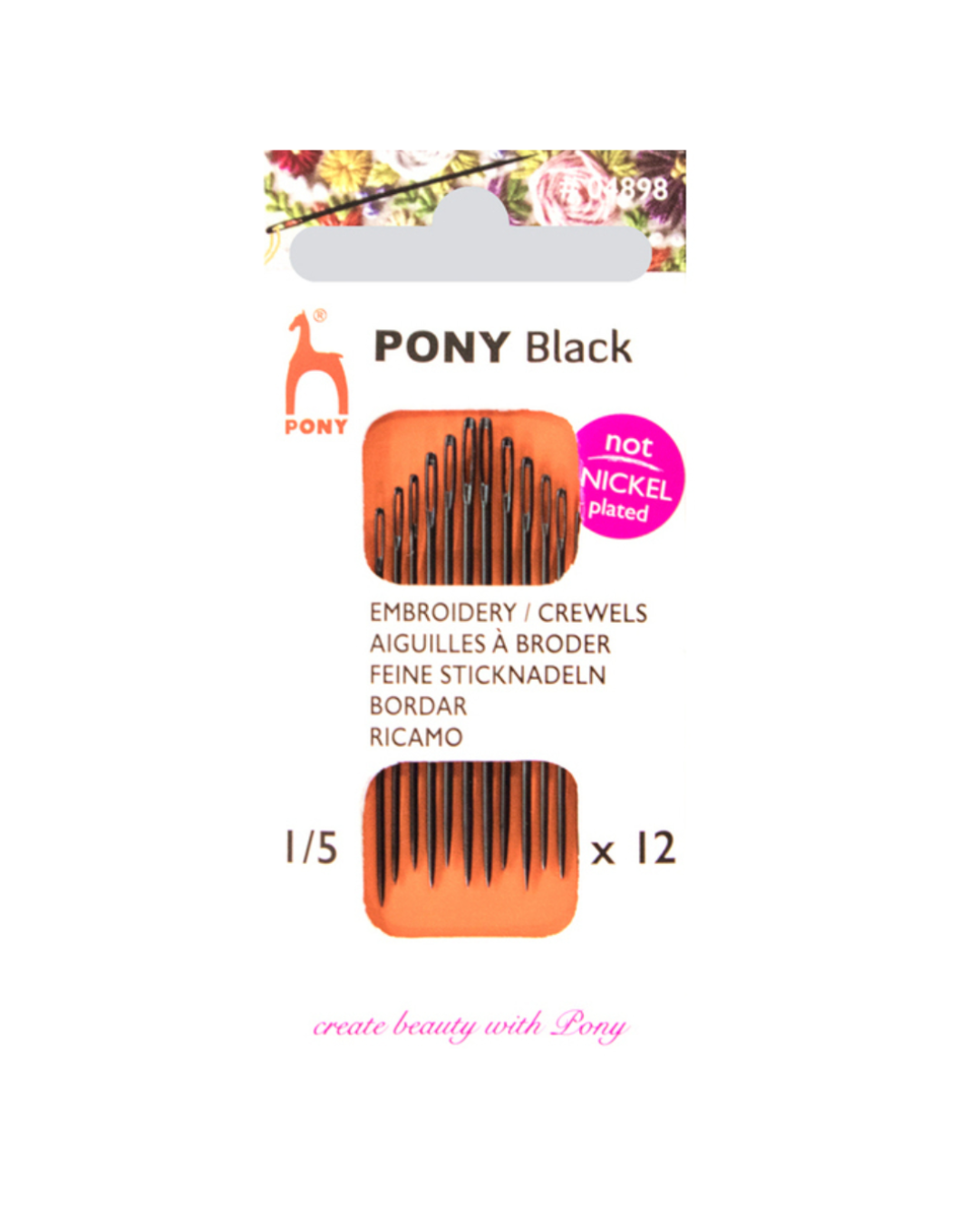 Agujas de bordar surtidas 1/5 Pony Black