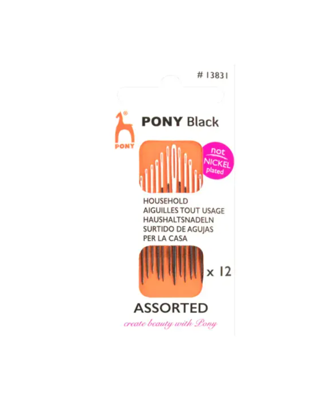 Agujas para el hogar Pony Black, surtidas