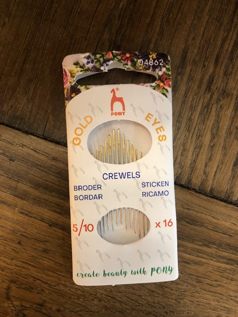 Agujas de bordar surtidas 5/10 Pony (ojo dorado)