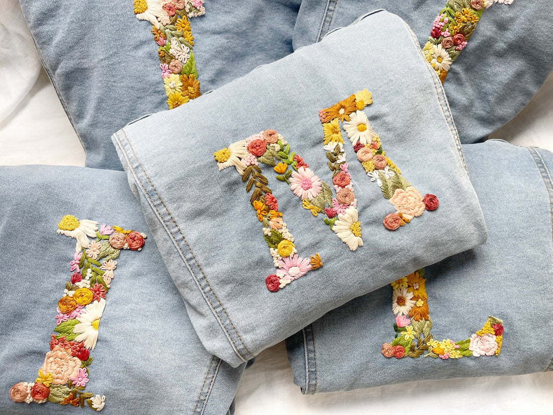 Taller de bordado sábado 14 de Marzo. Inicial rellena de flores