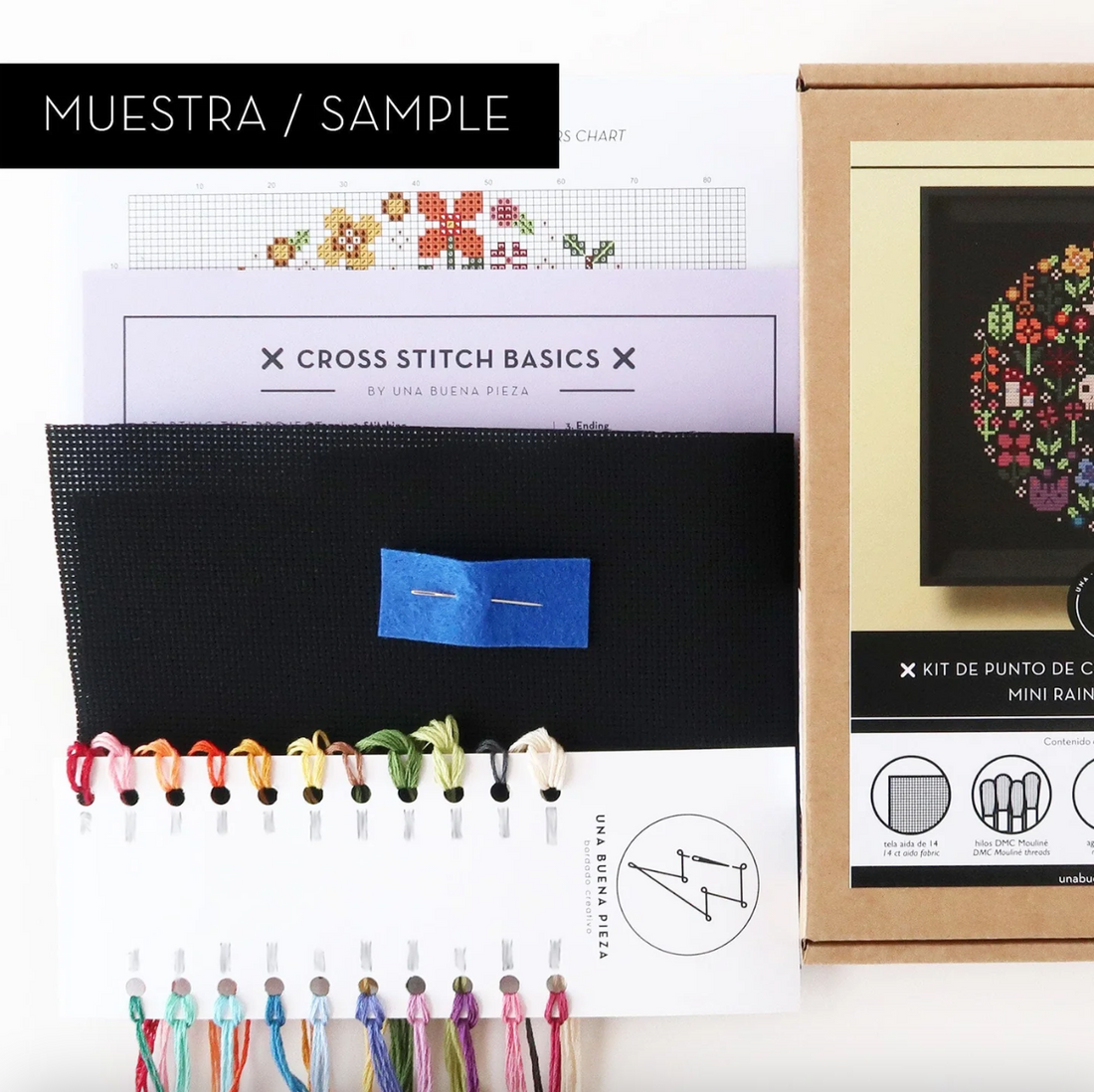Kit de Punto de Cruz - Mini Jardín de los Gatos