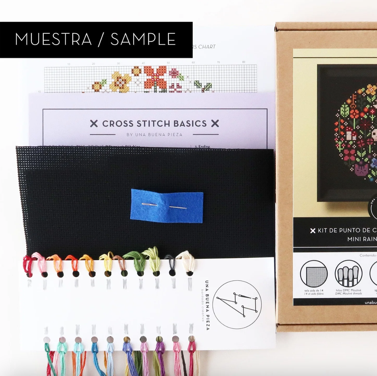 Kit de Punto de Cruz - Mini Jardín de los Gatos
