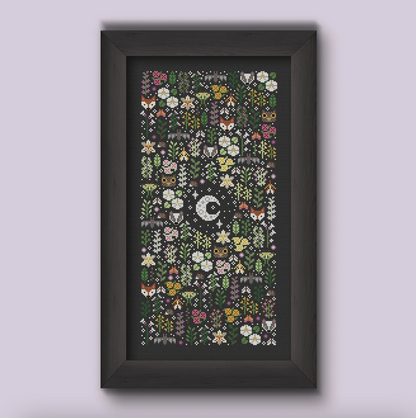 Kit de Punto de Cruz - Jardín de noche