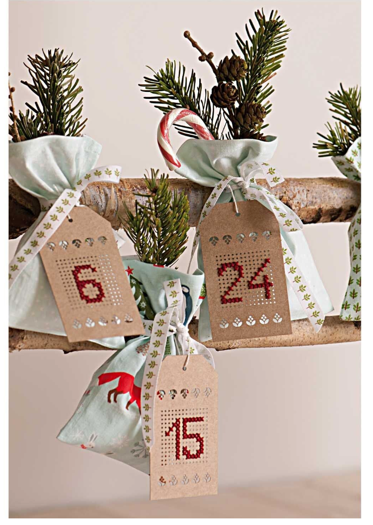 Etiquetas Kraft para Bordar Navidad (24 piezas)