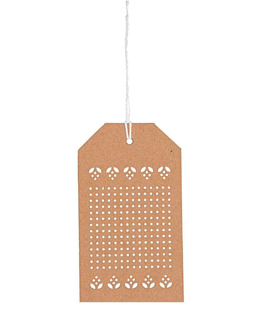 Etiquetas Kraft para Bordar Navidad (24 piezas)