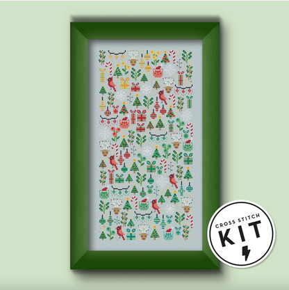 Kit de Punto de Cruz - Jardín navideño grande