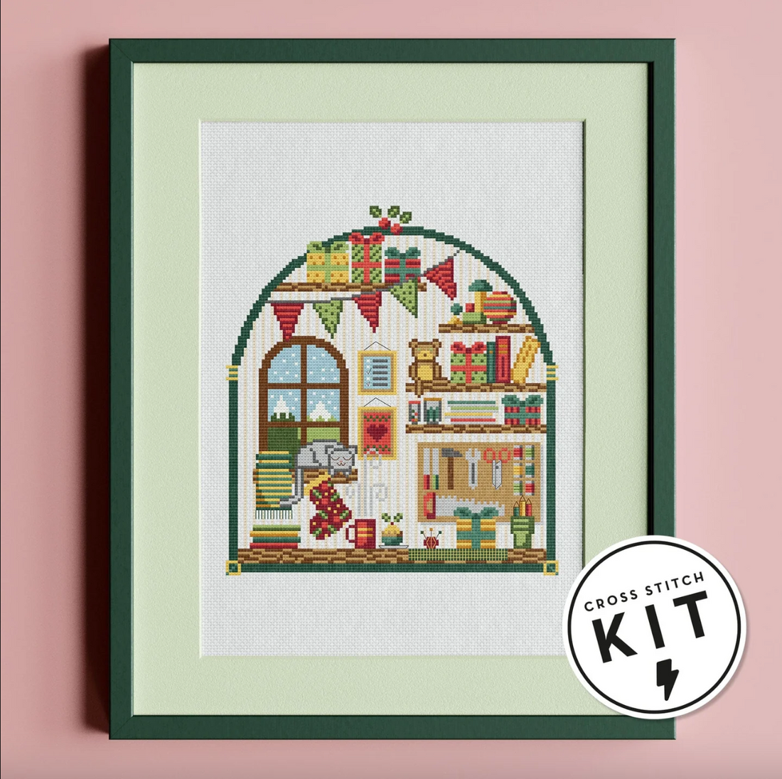 Kit de Punto de Cruz - Escritorio de Santa Claus