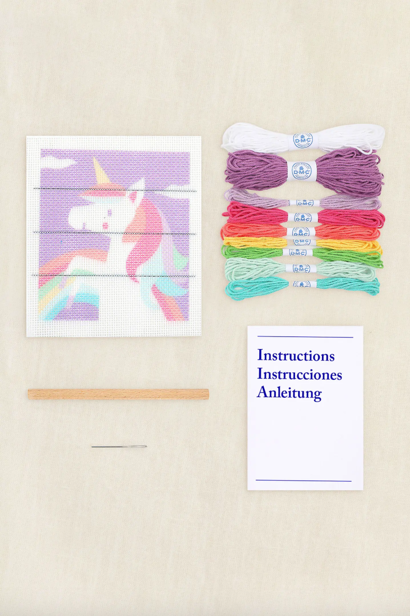 Kit de bordado con punto recto – Unicornio