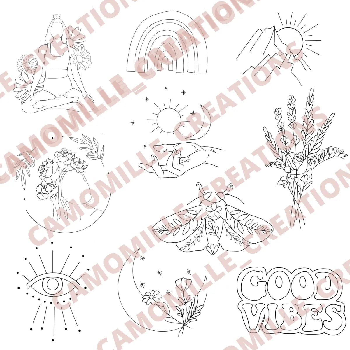 Stickers with Boho design