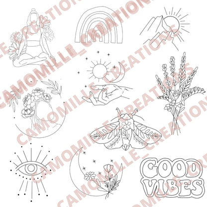 Stickers with Boho design