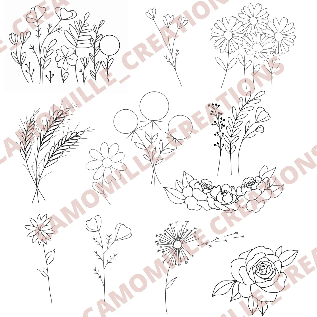 Stickers with Flowers design