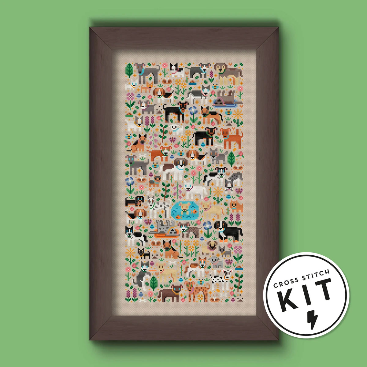 Kit de punto de cruz Jardín de los Perros XL