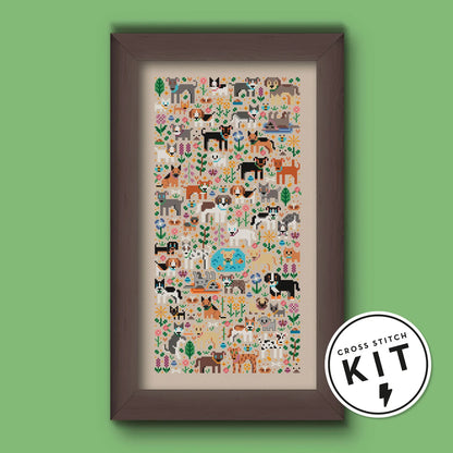 Kit de punto de cruz Jardín de los Perros XL