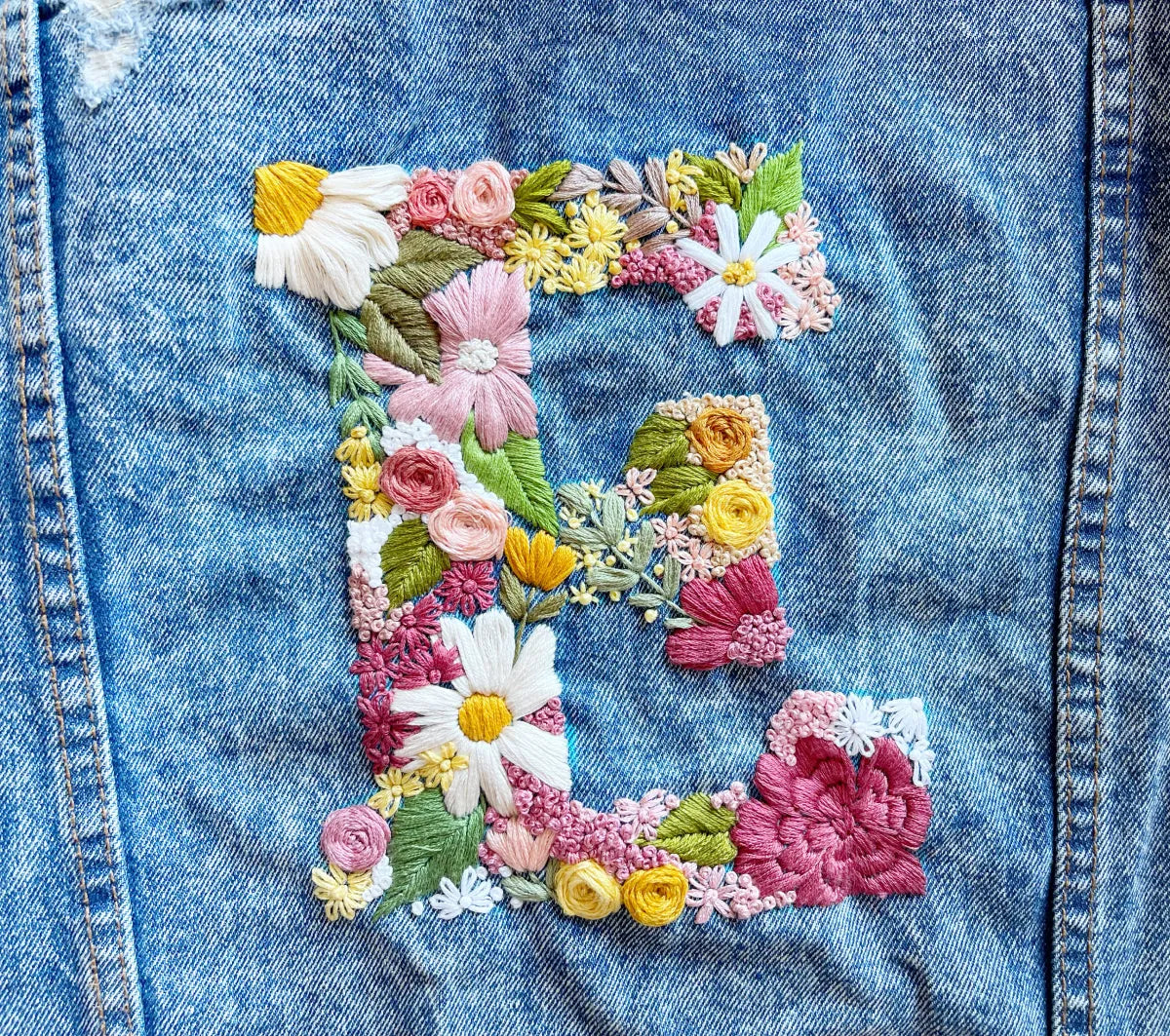 U Initial Flower PDF Pattern