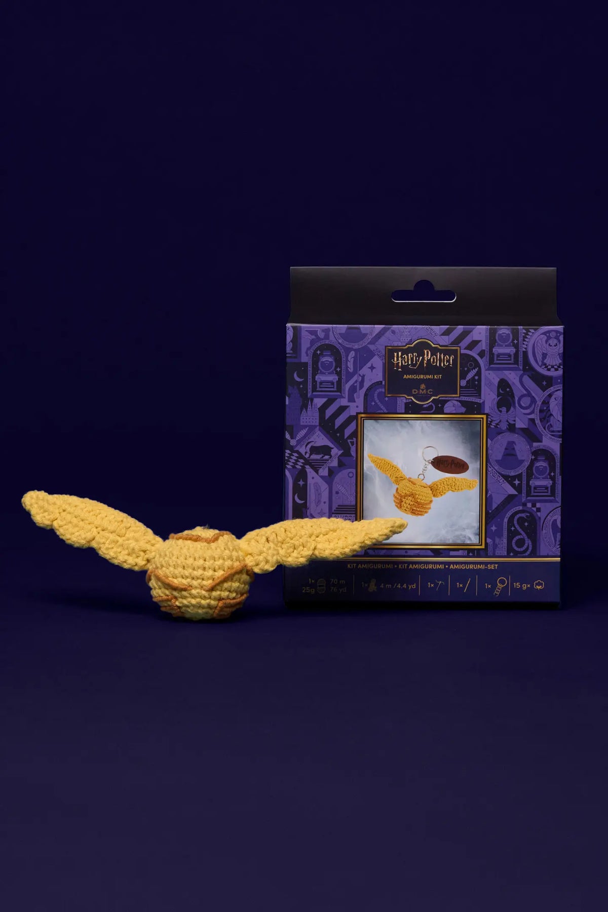 Kit Amigurumi · Llavero Snitch Dorada™
